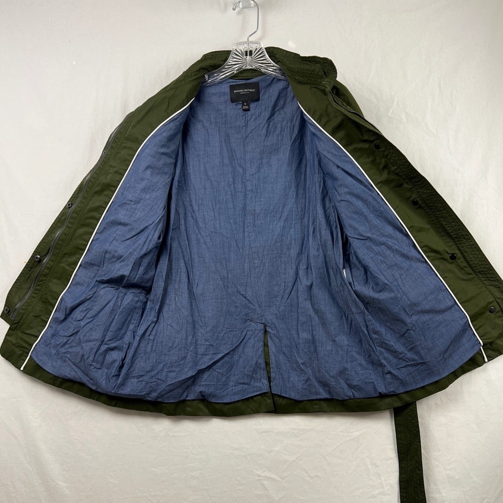 Banana Republic Field Utility Jacket Womens Medium Green Belted Modern Fit 95 - Picture 7 of 9